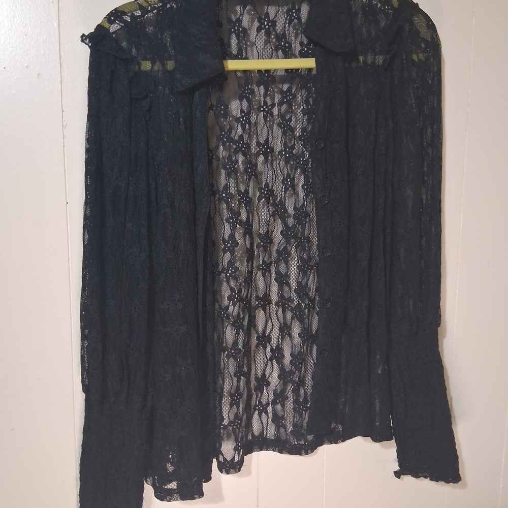 London Style Midnight Lace Blouse